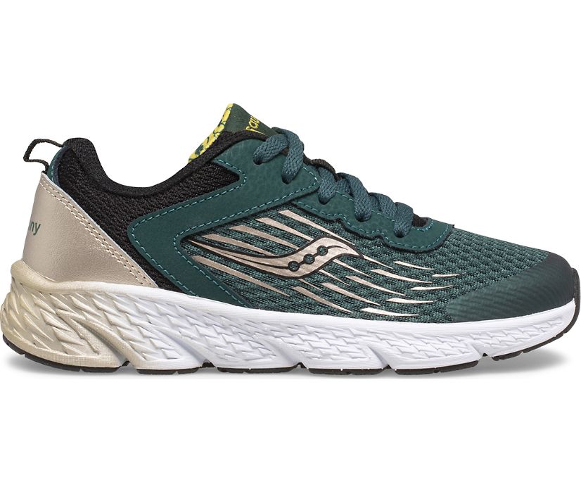 Tenis Saucony Viento Encaje Niños Verdes Dorados Negros | México 769GSOL